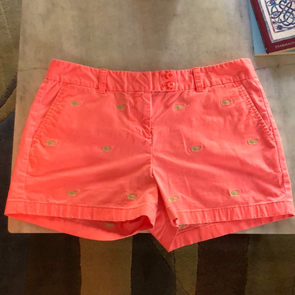 Neon pink vineyard vines shorts